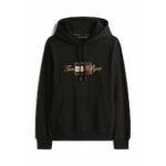 Felpa Uomo Tommy Hilfiger Icon Gold Nera in Cotone Garzato art. MW0MW41502 BDS