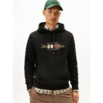 Felpa Uomo Tommy Hilfiger Icon Gold Nera in Cotone Garzato art. MW0MW41502 BDS - immagine 2