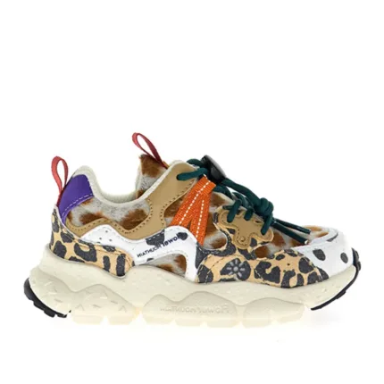 Sneakers Flower Mountain For Naturino Kids in Pelle Multicolor e Dettagli Maculati art. Yamano 3 Junior Jungle Pony 1A28