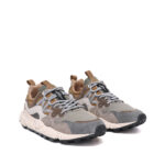 Sneakers Flower Mountain Uomo in Camoscio Grigio e Nylon Verde art. Yamano 3 Man Grey Onion 1E79 - immagine 2