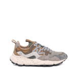 Sneakers Flower Mountain Uomo in Camoscio Grigio e Nylon Verde art. Yamano 3 Man Grey Onion 1E79
