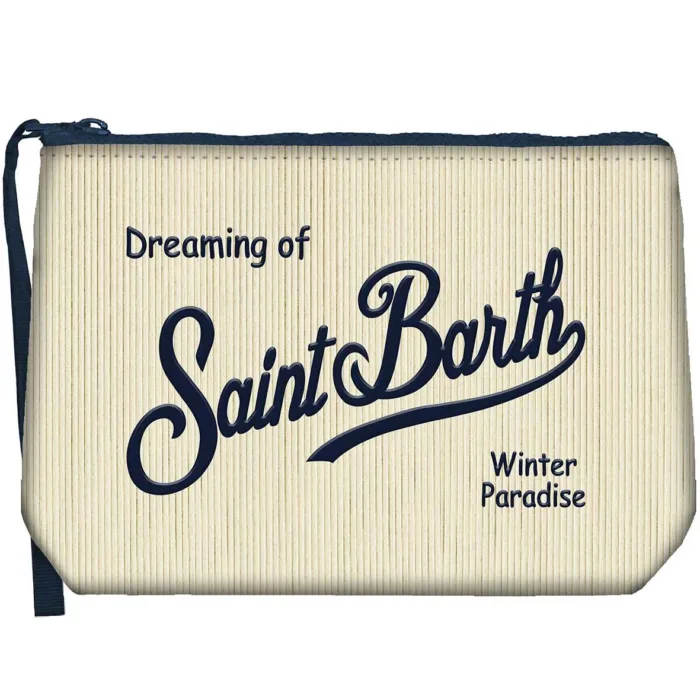 Pochette Mc2 Saint Barth in Velluto Avorio art. Aline Corduroy S 11 Emb, foto 1 di 1