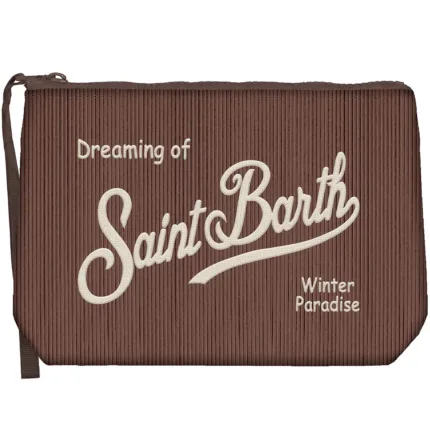 Pochette Mc2 Saint Barth in Velluto Marrone art. Aline Corduroy S 18 Emb