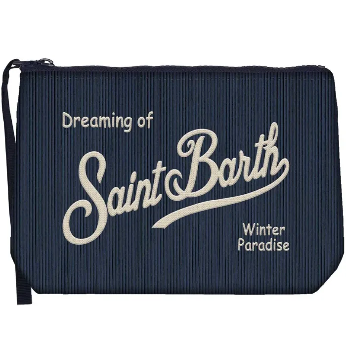 Pochette Mc2 Saint Barth in Velluto Blu art. Aline Corduroy S 61 Emb, foto 1 di 1