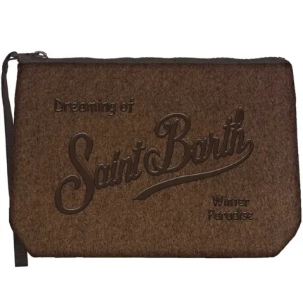 Pochette Mc2 Saint Barth in Feltro Marrone art. Aline Felt 18 EMB
