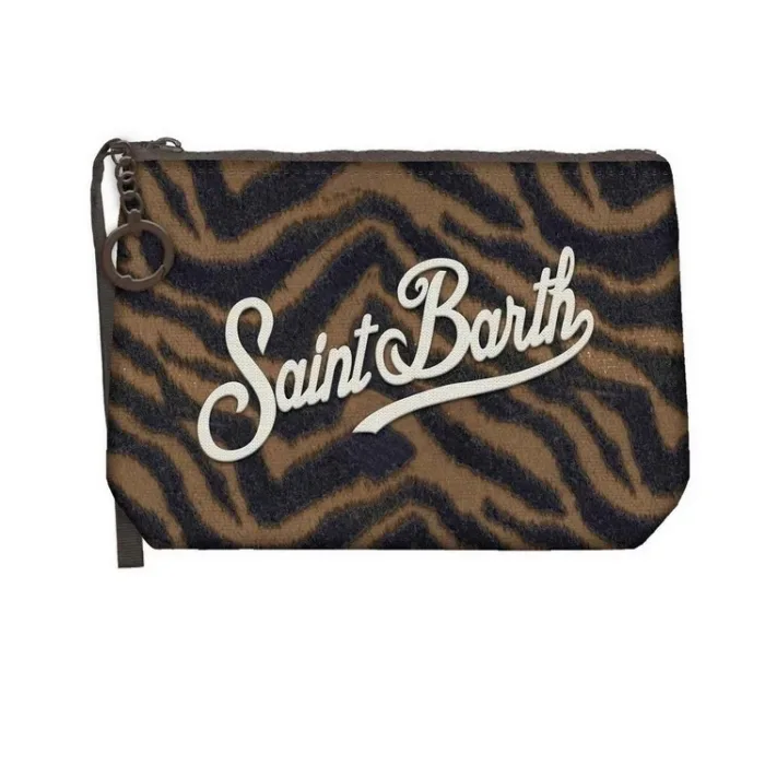 Pochette Mini Felt Zebra Mc2 Saint Barth art. Aline Mini Felt Zebra 18 EMB, foto 1 di 1