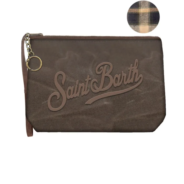 Pochette Mini Wax Mc2 Saint Barth Marrone art. Aline Mini Wax 18 EMB, foto 1 di 1
