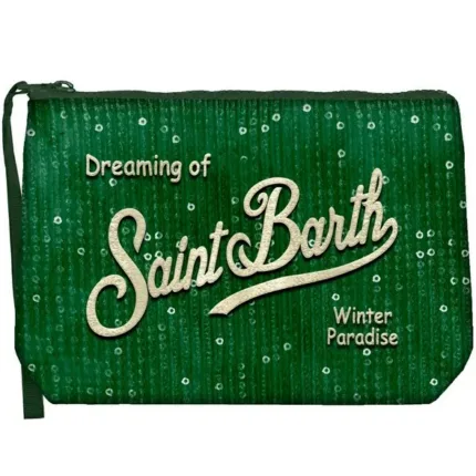 Pochette Mc2 Saint Barth Verde art. Aline Velvet Paillettes 51 EMB
