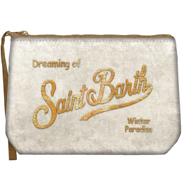 Pochette Mc2 Saint Barth in Velluto Avorio art. Aline Velvet 10OR EMB, foto 1 di 1