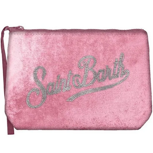 Pochette Mc2 Saint Barth in Ciniglia Rosa art. Aline Velvet 21 Strass, foto 1 di 1