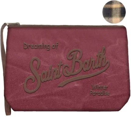 Pochette Mc2 Saint Barth in Cotone Spalmato Bordeaux art. Aline Wax 4518 Emb