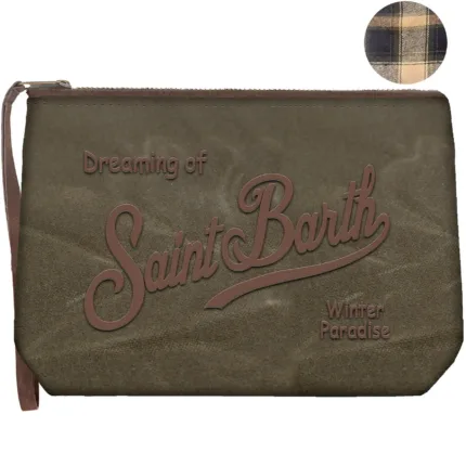 Pochette Mc2 Saint Barth in Tessuto Wax Verde art. Aline Wax 5218 EMB