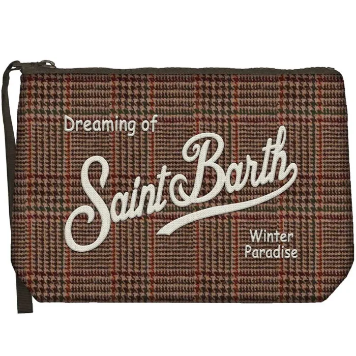 Pochette Mc2 Saint Barth in Lana Beige art. Aline Wool Galles 1118 Emb, foto 1 di 1