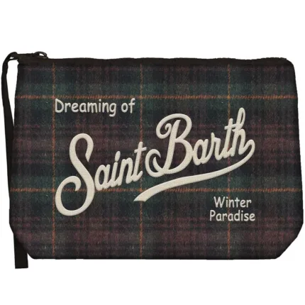 Pochette Mc2 Saint Barth in Lana Testa di Moro art. Aline Wool Tartan 5118 Emb