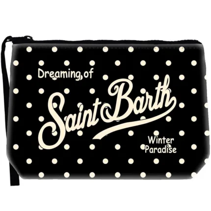 Pochette Mc2 Saint Barth in Tessuto Nero a Pois art. Aline W Regular Pois 00