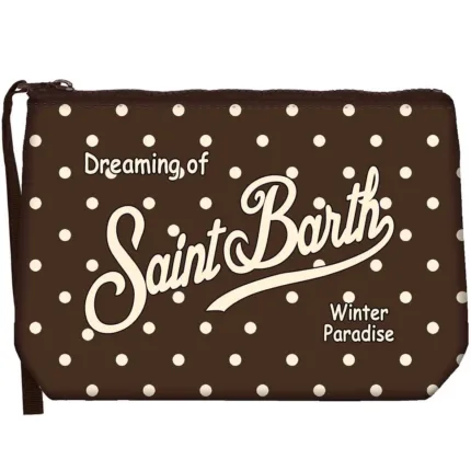 Pochette Mc2 Saint Barth in Tessuto Marrone a Pois art. Aline W Regular Pois 18