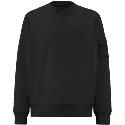 Felpa Giricollo Mc2 Saint Barth Uomo in Cotone Garzato Nera art.
