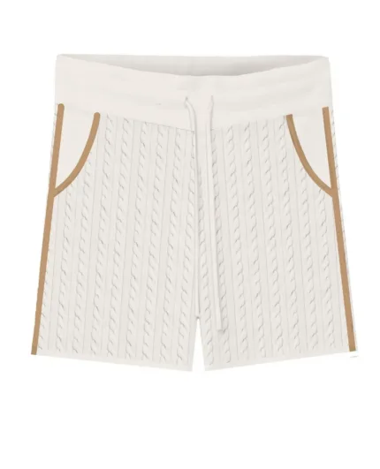 Pantaloncino in Maglia con Trecce Mc2 Saint Barth Avorio art. Azure 10 Off White