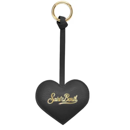 Portachiavi Mc2 Saint Barth Nero art. Bag Charm Leather Heart 00