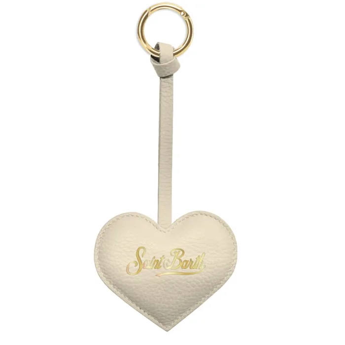 Portachiavi Mc2 Saint Barth Avorio art. Bag Charm Leather Heart 10, foto 1 di 1