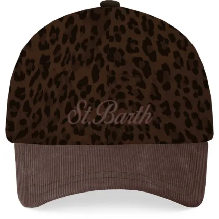 Cappellino Visiera Maculato Mc2 Saint Barth art. Baseball Wax Corduroy s Dark Leopard 18 EMB