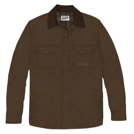 Bexley Jacket Uomo Mc2 Saint Barth In Cotone Cerato Marrone art. Bexley Quilted Wax 18H Dark Brown