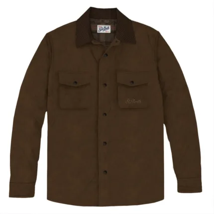 Field Jacket Uomo Mc2 Saint Barth In Cotone Cerato Marrone art. Bexley Wax 18H Dark Brown