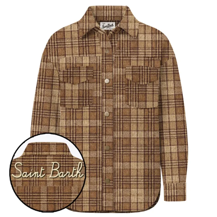 Sovracamicia Cambry in Flanella Mc2 Saint Barth con Motivo Tartan e Ricamo Logo art. CAMBRY FLANNEL TARTAN 1118 EMB, foto 1 di 1