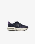 Sneakers Premiata Donna in Nylon e Camoscio Blu  art. Cassie 7680