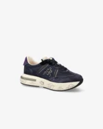 Sneakers Premiata Donna in Nylon e Camoscio Blu  art. Cassie 7680 - immagine 2