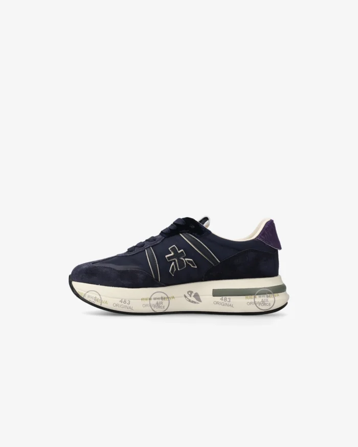 Sneakers Premiata Donna in Nylon e Camoscio Blu  art. Cassie 7680, foto 5 di 6
