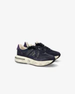 Sneakers Premiata Donna in Nylon e Camoscio Blu  art. Cassie 7680 - immagine 4