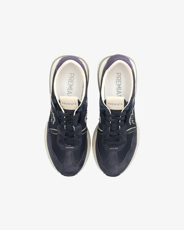 Sneakers Premiata Donna in Nylon e Camoscio Blu  art. Cassie 7680, foto 6 di 6