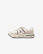 Sneakers Premiata Donna in Camoscio e Pelle Avorio art. Cassie 7682 - immagine 3
