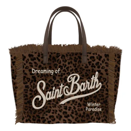 Borsa A Mano Media con Tracolla Mc2 Saint Barth in Lana Maculata art. Colette Felt N Dark Leopard 18 Emb