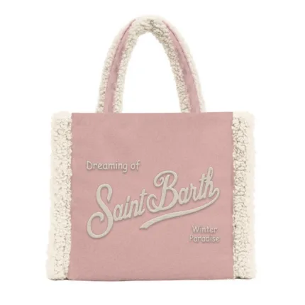 Borsa A Mano Media con Tracolla Mc2 Saint Barth in Camoscio Rosa art. Colette Shearling 2110 Emb