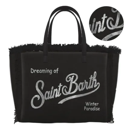 Borsa A Mano Media con Tracolla Mc2 Saint Barth in Ciniglia Nera art. Colette Velvet N 00AR Emb