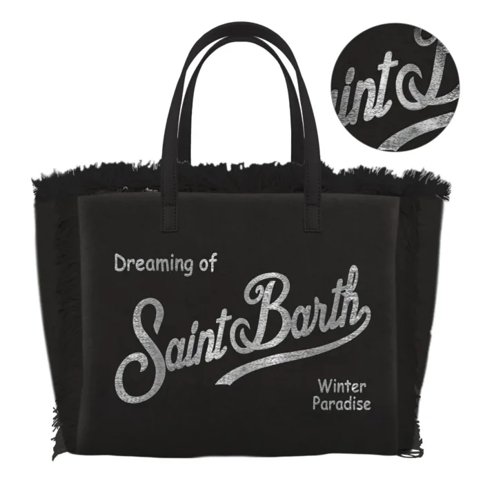 Borsa A Mano Media con Tracolla Mc2 Saint Barth in Ciniglia Nera art. Colette Velvet N 00AR Emb, foto 1 di 1