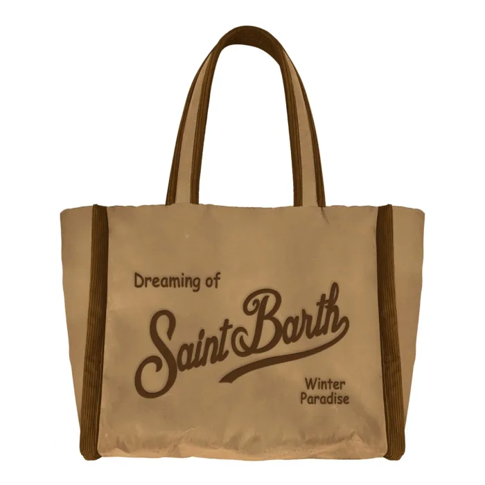 Borsa A Mano Media con Tracolla Mc2 Saint Barth In Cotone Cerato Beige art. Colette Wax 1218 Emb, foto 1 di 1