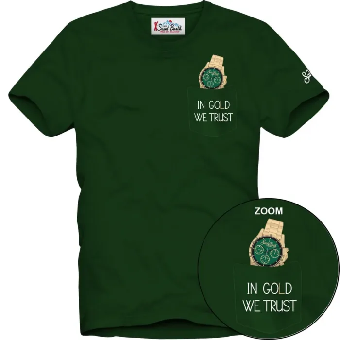 T-shirt Mc2 Saint Barth Verde art. Connor Gold Trust 51 EMB, foto 1 di 1