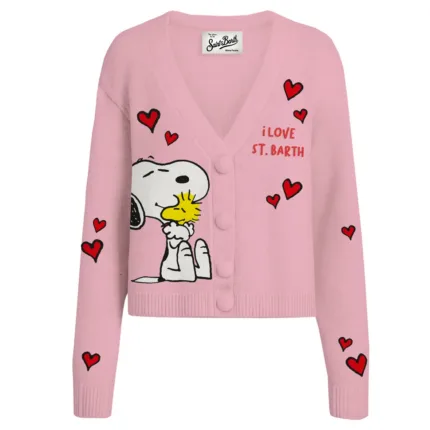 Cardigan Mc2 Saint Barth Rosa art. DIANNE PEANUTS LOVE HUGS 21 EMB