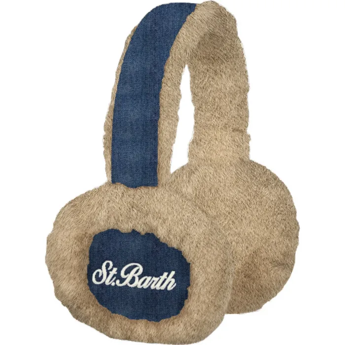 Cuffie Earmuffs Mc2 Saint Barth in Denim con Pelliccia art. Earmuffs W N Fur Denim Dark 12 EMB, foto 1 di 1