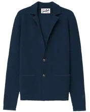 Giacca in Maglia Mc2 Saint Barth Blu art. Eaton Wool 62 Night Blue