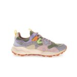 Sneakers Flower Mountain Donna in Camoscio Lilla e Nylon Verde art. Yamano 3 Woman Grey Cipria 1B43