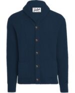 Cardigan Sciallato in Lana Costa Inglese Mc2 Saint Barth Blu art. Glasgow Wool 62 Night Blue