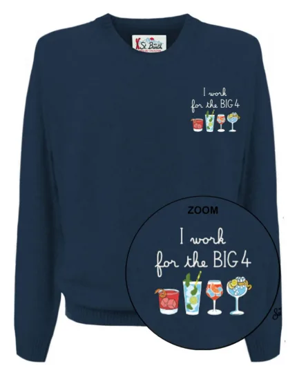 Maglione Girocollo Uomo Mc2 Saint Barth Blu art. Heron Light Embry Big Four 61