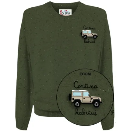 Maglione Girocollo Uomo Mc2 Saint Barth Verde art. Heron Light Embry Donegal Cortina Car Hab 52