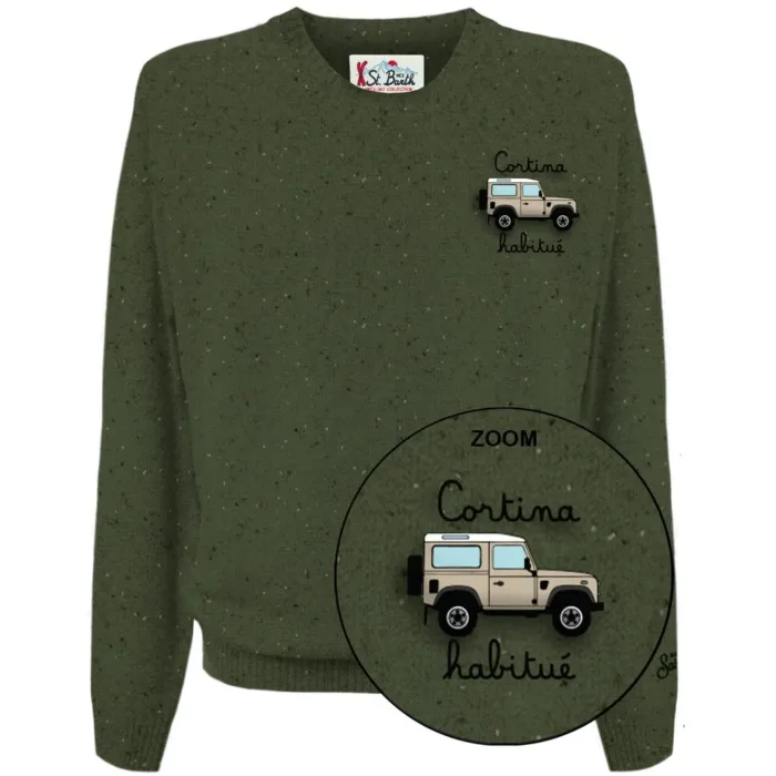Maglione Girocollo Uomo Mc2 Saint Barth Verde art. Heron Light Embry Donegal Cortina Car Hab 52, foto 1 di 1
