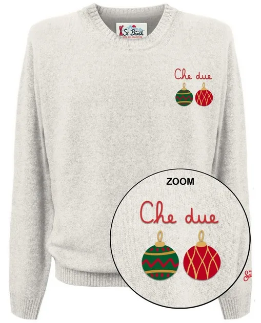 Maglione Girocollo Mc2 Saint Barth Panna art. Heron Light Embry Due Palle 10, foto 1 di 1