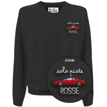 Maglione Girocollo Uomo Mc2 Saint Barth Nero art. Heron Light Embry Piste Rosse Car 00